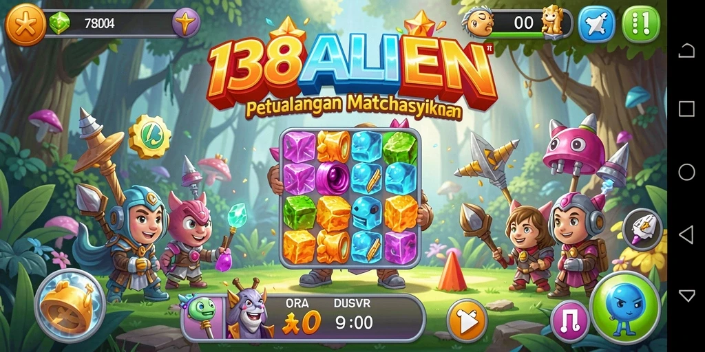 Tampilan gameplay 138ALIEN yang seru dalam match-3.