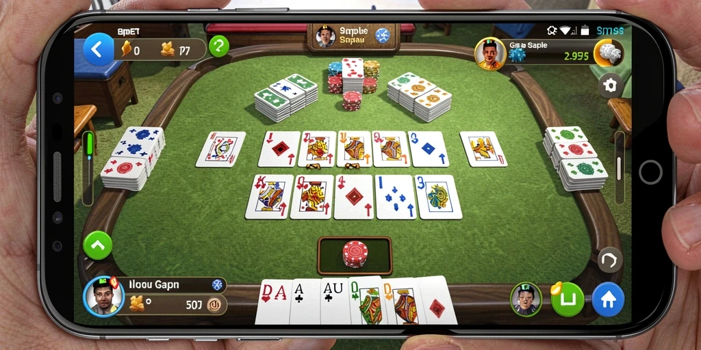Tampilan gameplay Gaple yang seru dan interaktif di 9ET.
