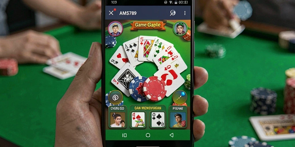 Tampilan menarik gameplay Gaple AMS789 saat dimainkan.