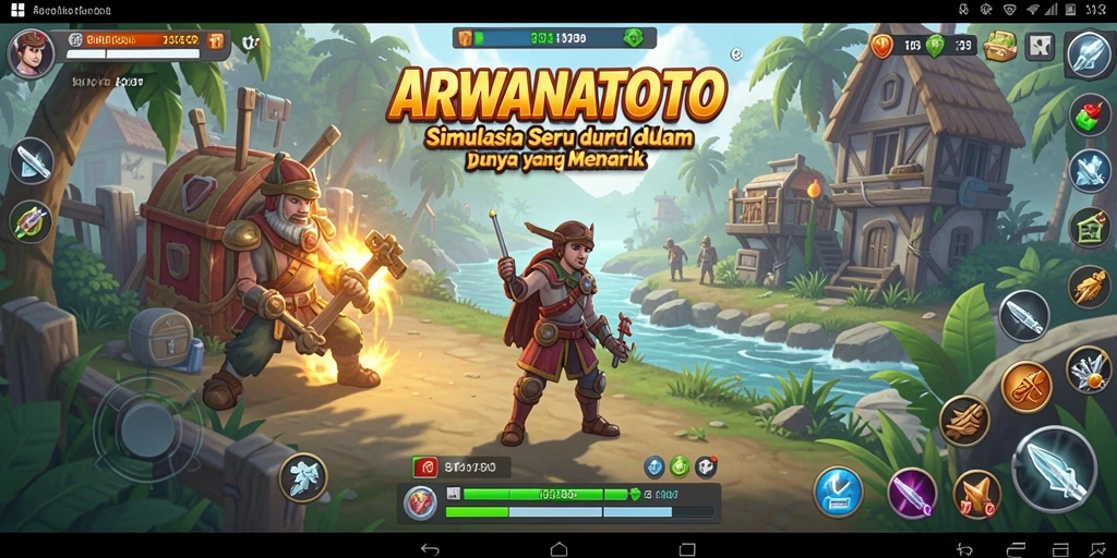 Tangkapan layar utama dari gameplay ARWANATOTO yang menampilkan kreativitas pemain.
