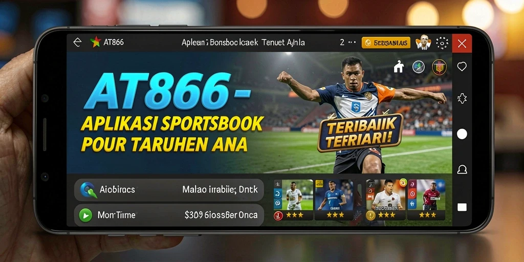 Tampilan utama dari aplikasi AT866 menampilkan taruhan olahraga yang menarik.