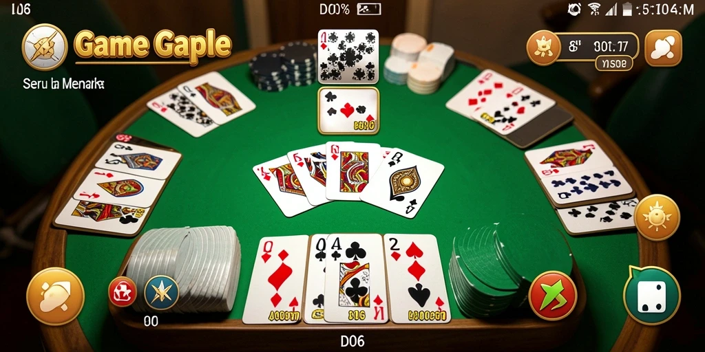 Tampilan gameplay D06 yang menarik dan interaktif saat bermain Gaple.