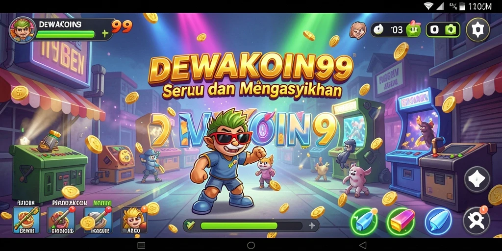 Screenshot DEWAKOIN99 menampilkan action seru dalam permainan arcade.