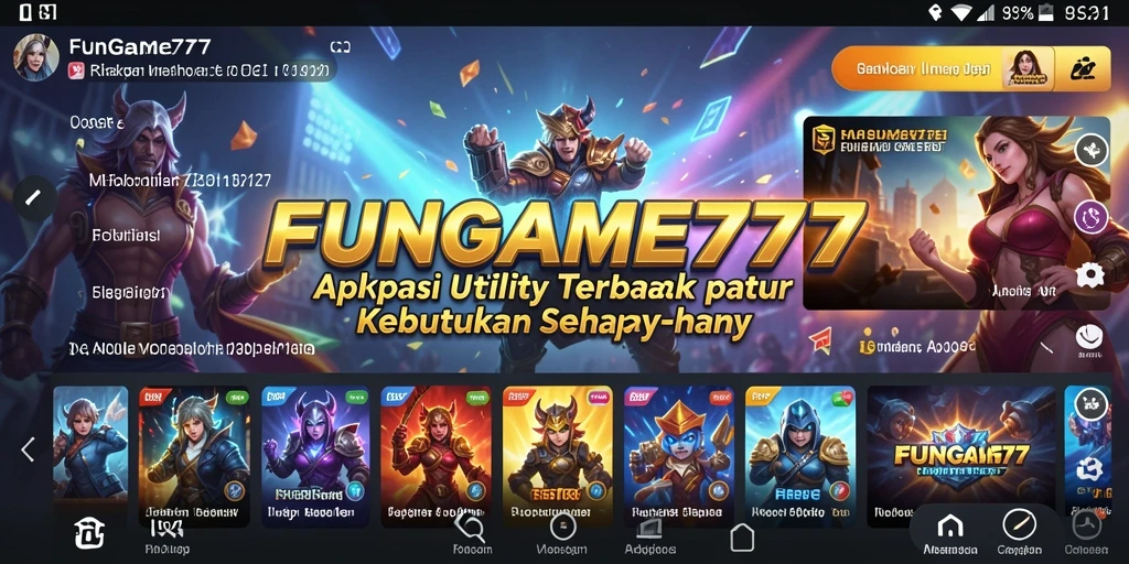Tampilan utama FUNGAME777 menampilkan fitur Utility yang menarik.
