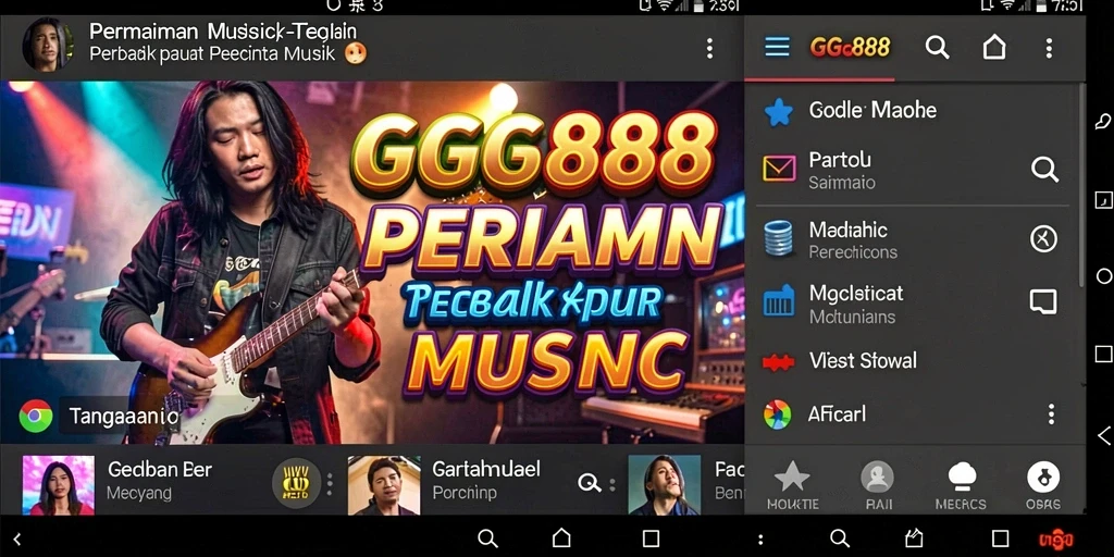 Tampilan gameplay <strong>GGG888</strong> dengan berbagai genre musik yang menarik.