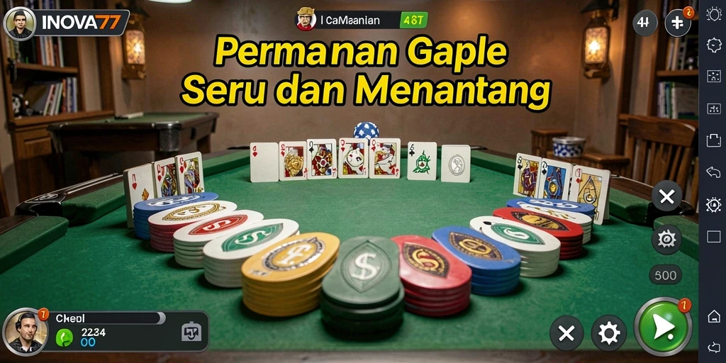 Tampilan grafik menawan dari gameplay Gaple di INOVA77.