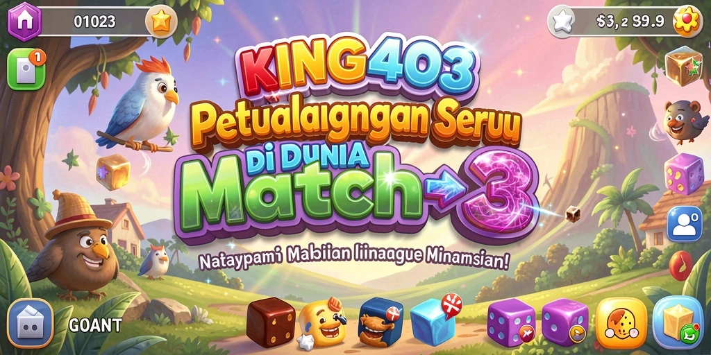Tangkapan layar KING403 menampilkan aksi seru permainan Match-3.