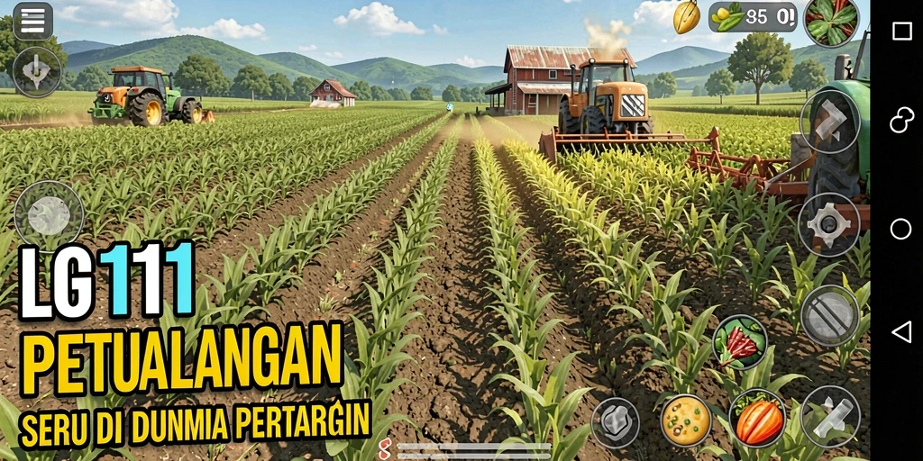 Gameplay seru dalam LG111 menunjukkan kesibukan petani di ladang.