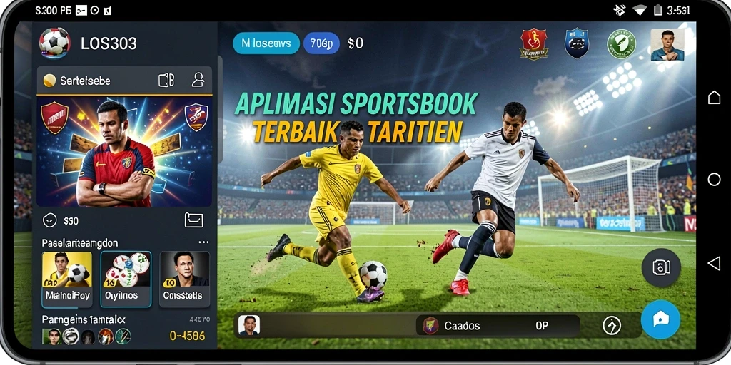 Screenshot menunjukkan tampilan antarmuka LO303 saat taruhan olahraga berlangsung.