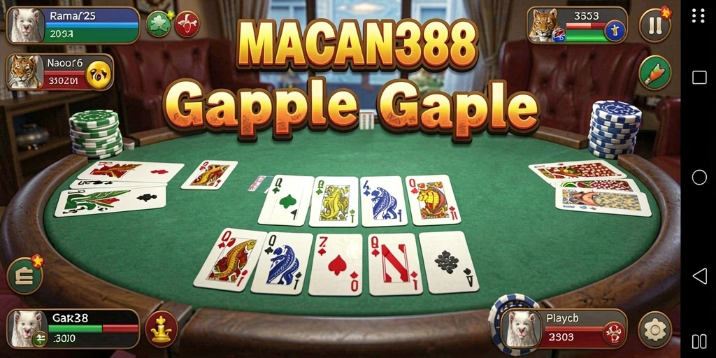 Tampilan gameplay seru dalam permainan Gaple MACAN388.