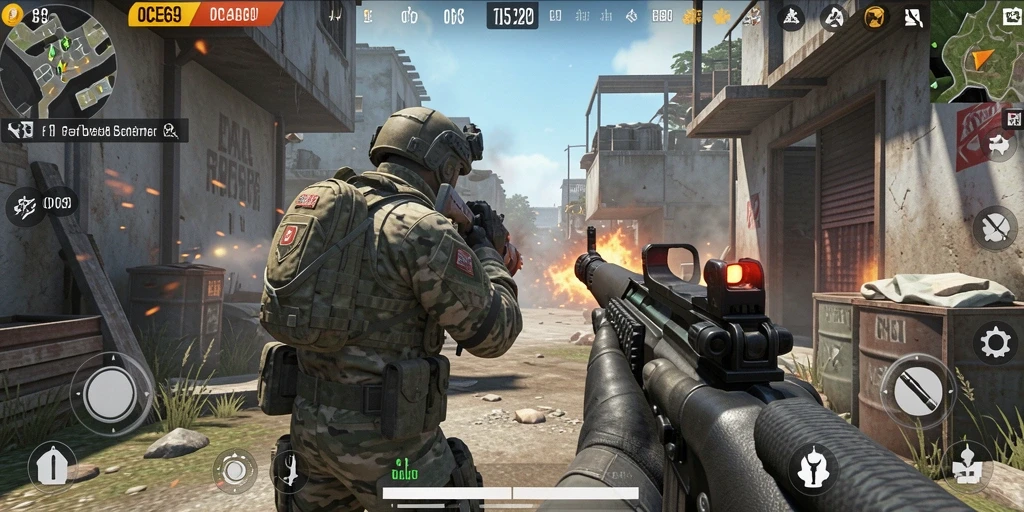 Screenshot gameplay OCE69 menampilkan pertempuran TPS dengan grafis menawan.