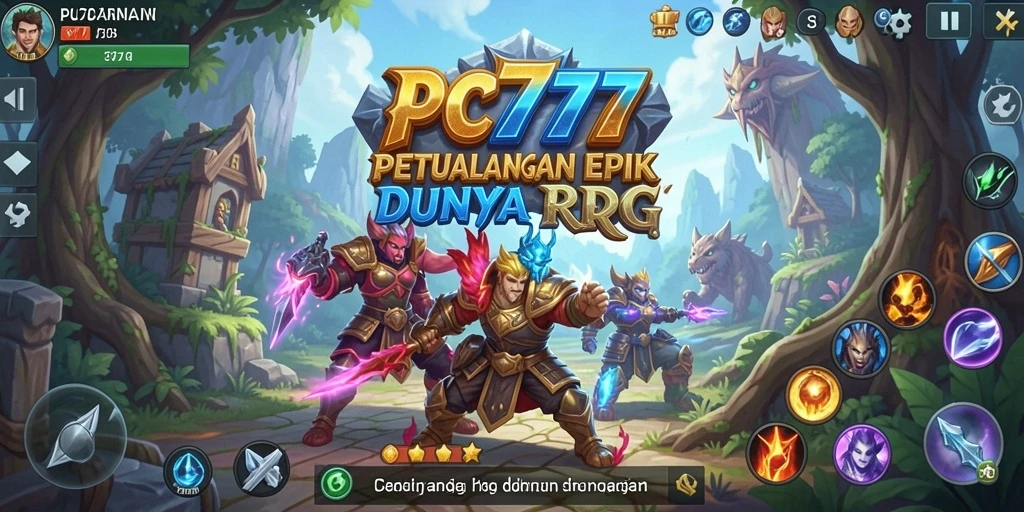 Tampilan gameplay RPG yang menakjubkan dalam PC777.