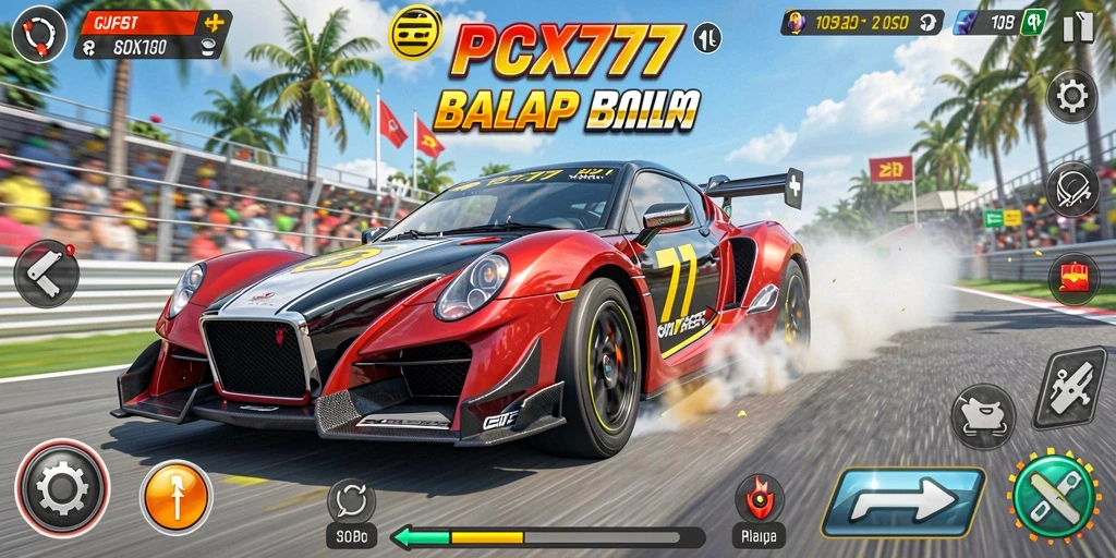 Tampilan gameplay balapan yang seru di PCX777.