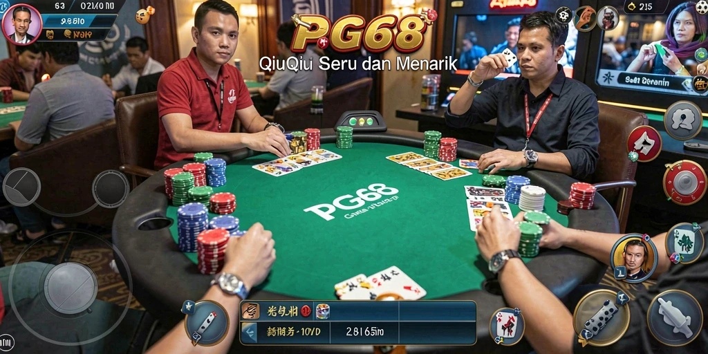 Tampilan seru gameplay QiuQiu di PGG68 yang menarik.