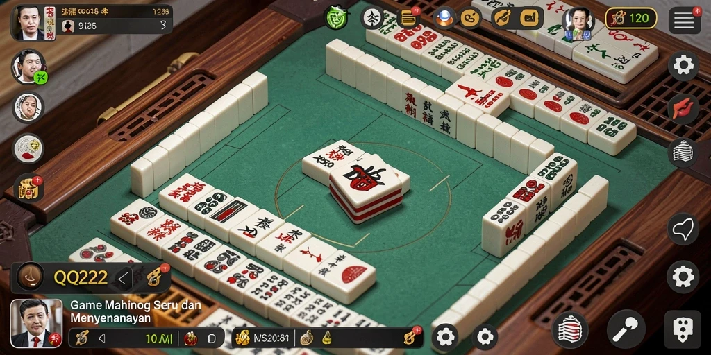 Tampilan gameplay Mahjong seru di QQ222
