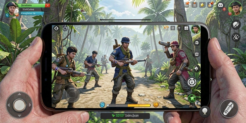 Screenshot gameplay SD107 menampilkan interaksi karakter yang menarik.