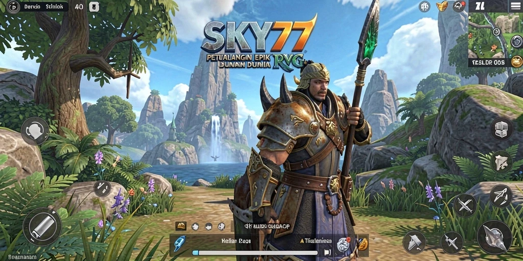Gameplay epik dalam SKY77 menampilkan pertarungan dan eksplorasi.