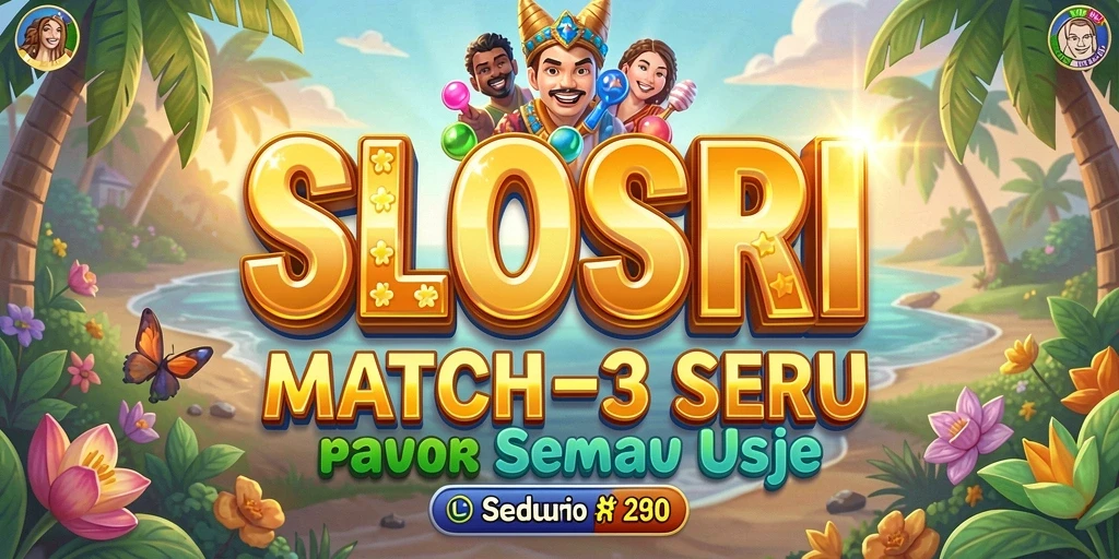 Gameplay Match-3 yang penuh warna dan tindakan seru di SLOTSRI.