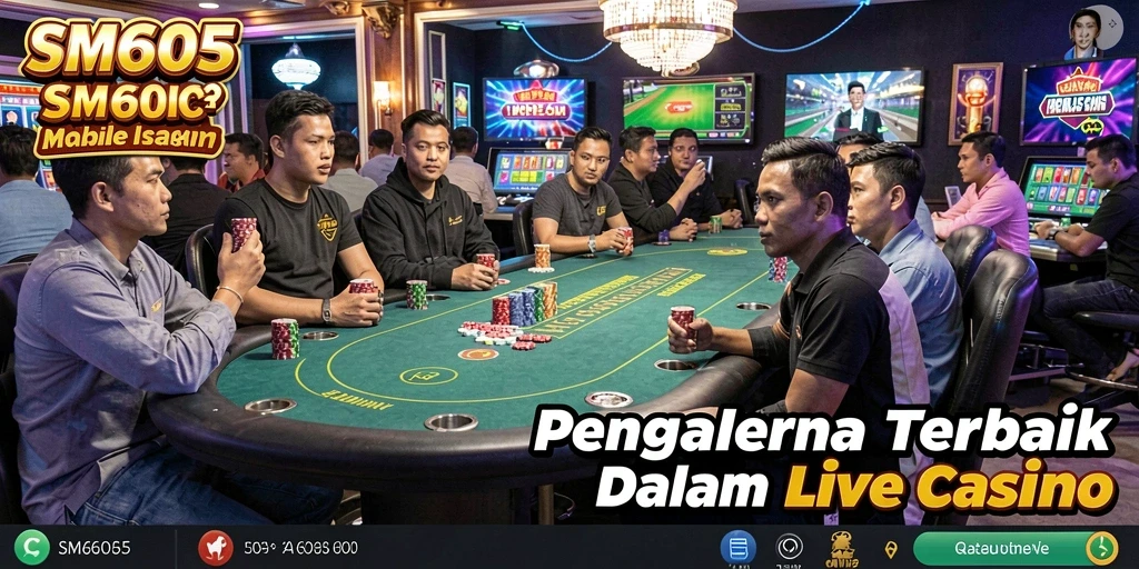Tampilan gameplay menarik di SM605 dengan dealer Live Casino.