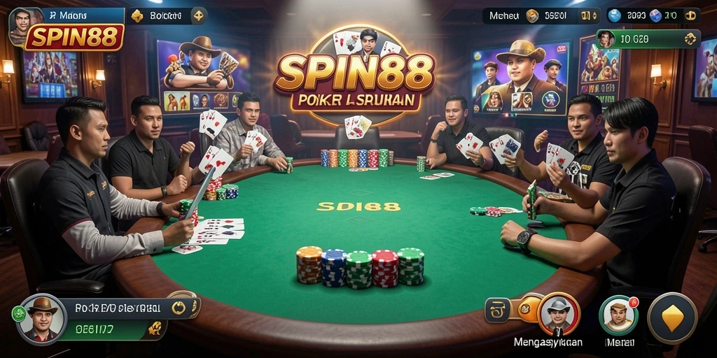 Screenshot SPIN88 menampilkan momen seru saat bermain Poker.