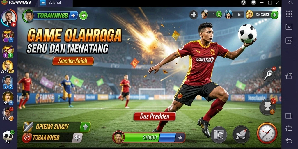 Tampilan gameplay seru TOBAWIN88 yang penuh aksi olahraga.