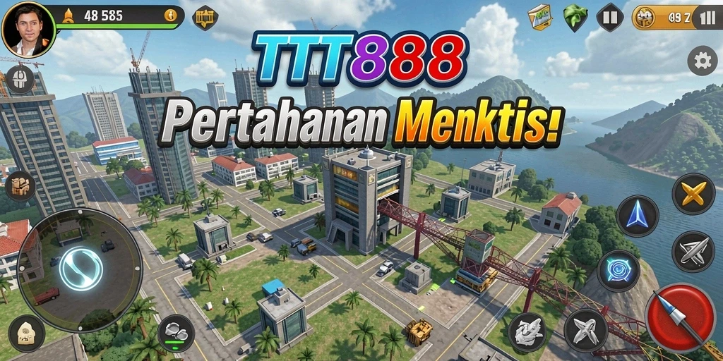 Tampilan gameplay seru dari TTT888 saat melawan gelombang musuh.