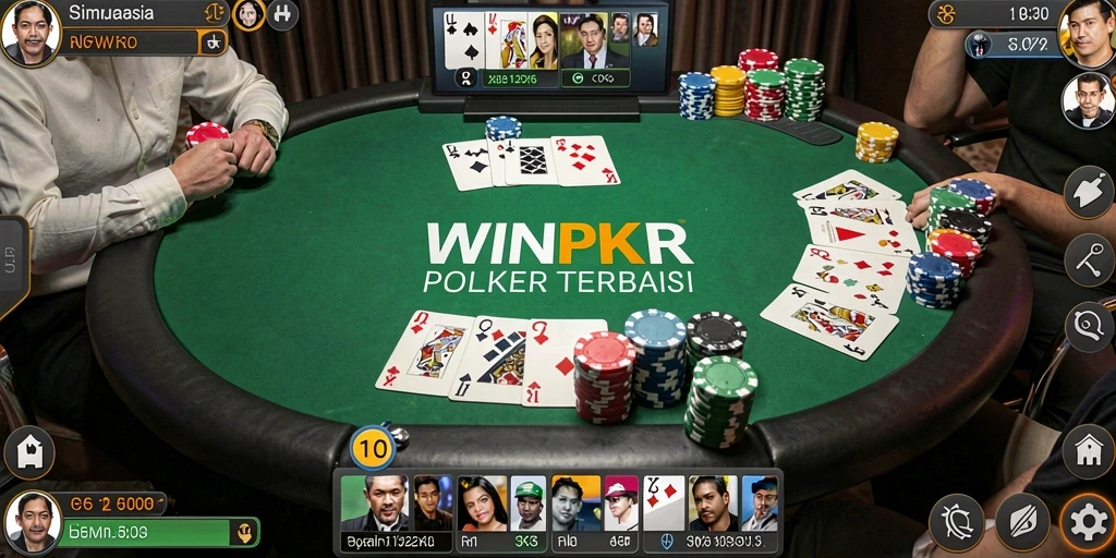 Tampilan gameplay seru dari WINPKR dengan pengalaman poker realistis.