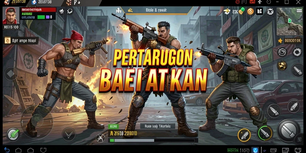 Tampilan intens pertarungan di game Battle Royale ZEUS138.