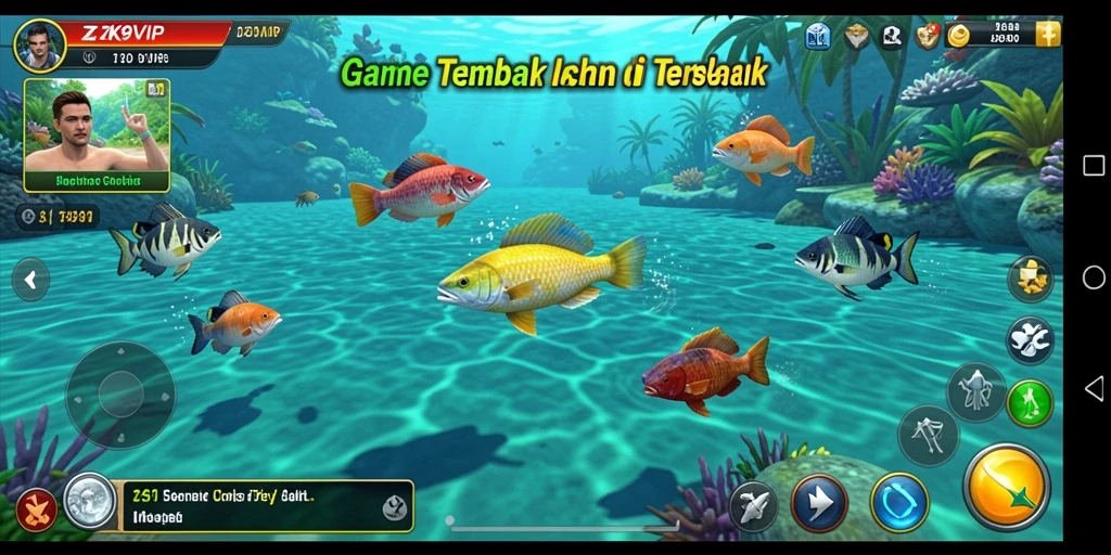 Screenshot gameplay ZK9VIP menampilkan aksi menembak ikan yang seru.